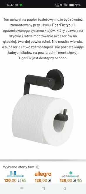 Zestaw WC,szczotka, pojemnik,wieszak na papier, haczyk,śruby