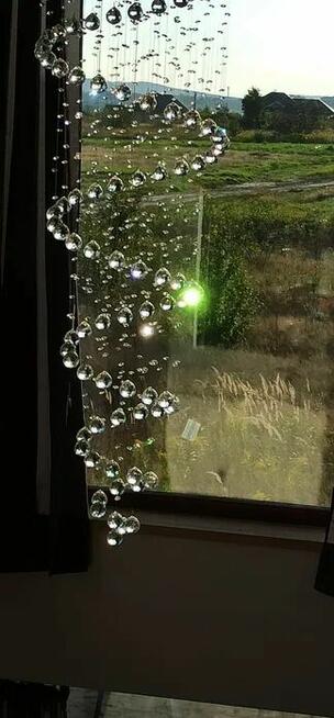 Lampa wisząca, sufitowa led, kryształowa, żyrandol, długa