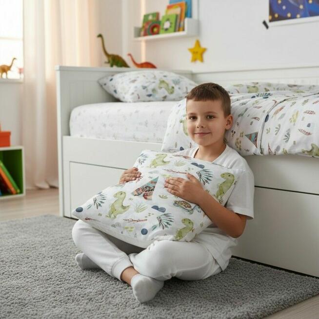 Bawełniana Poszewka Na Poduszkę – Wioska Dinozaurów