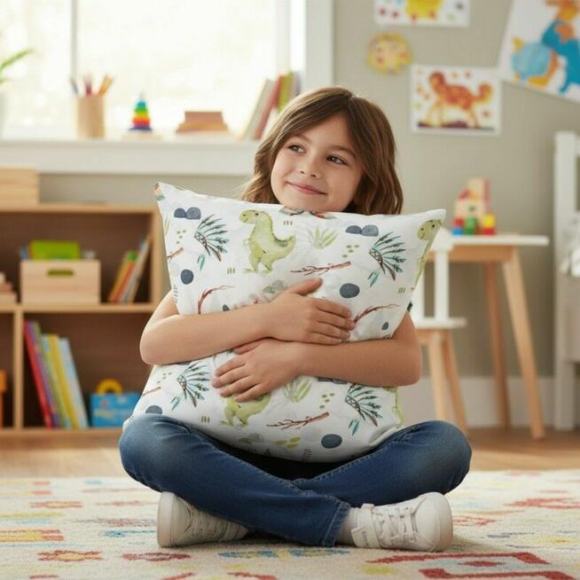 Bawełniana Poszewka Na Poduszkę – Wioska Dinozaurów