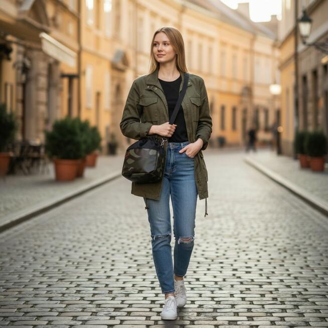 Torebka Sakiewka Czarna z Motywem Moro – Handmade
