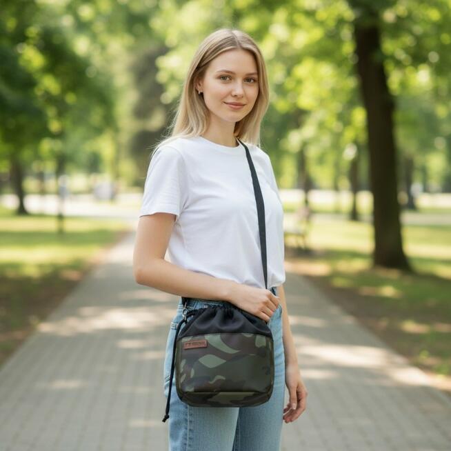 Torebka Sakiewka Czarna z Motywem Moro – Handmade