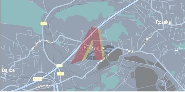 Działka usługowa Szczyglice gm. Zabierzów, Krakowska