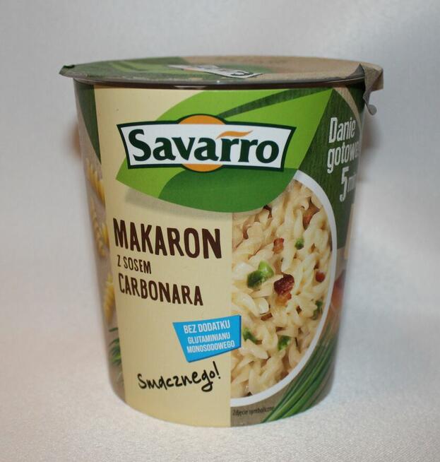 Danie instant kubek Savarro makaron z sosem lub puree