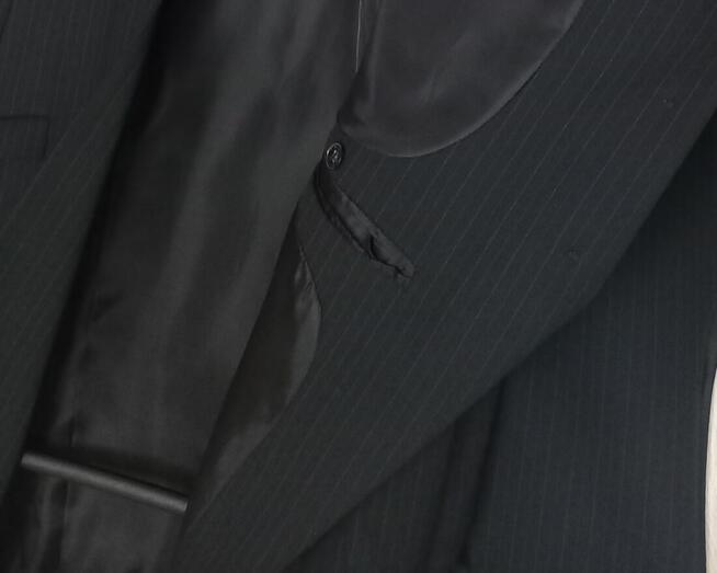 MARYNARKA wełna czarny-grafit, na 182 cm - stan idealny