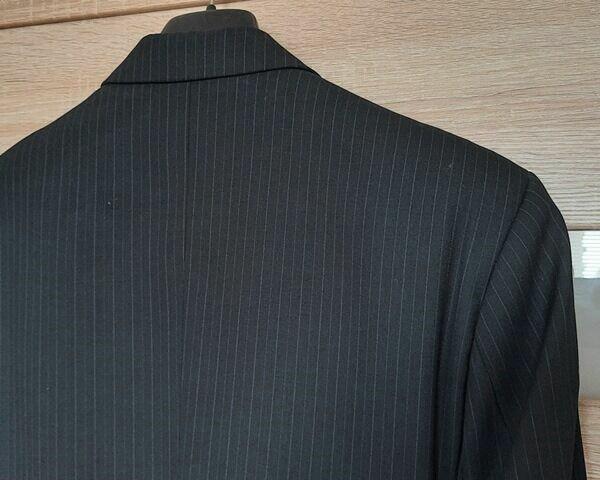 MARYNARKA wełna czarny-grafit, na 182 cm - stan idealny