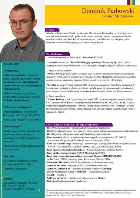 Szukam juniorskiego stanowiska Konstruktora, Inżynier