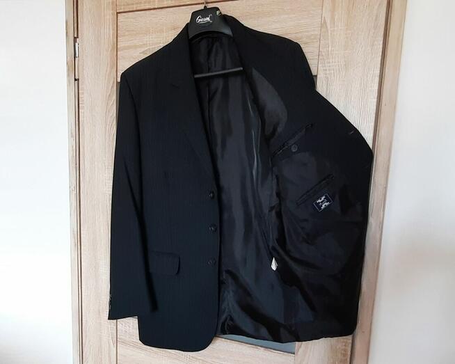 MARYNARKA wełna czarny-grafit, na 182 cm - stan idealny