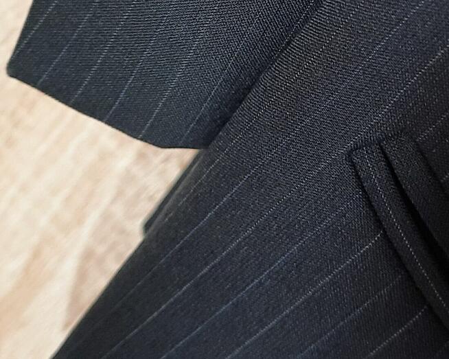 MARYNARKA wełna czarny-grafit, na 182 cm - stan idealny