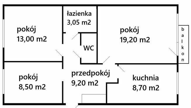 Mieszkanie 63 m2 | 3 pokoje | 3 piętro | Hrubieszowska