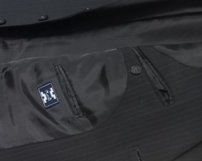 MARYNARKA wełna czarny-grafit, na 182 cm - stan idealny