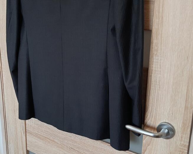 MARYNARKA wełna czarny-grafit, na 182 cm - stan idealny