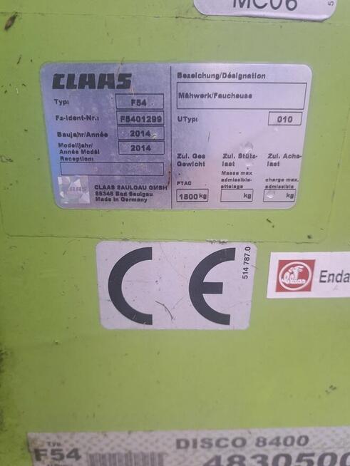 kosiarka dyskowa claas disco Motyl 2014r/ i pług obrotowy