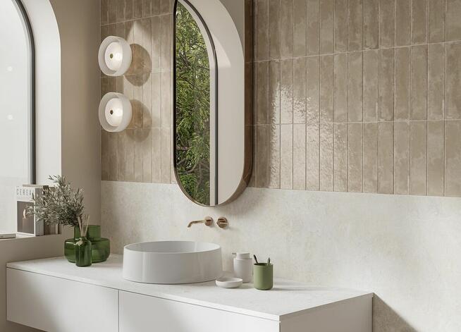 Glazura do łazinki płytki cegiełki beżowe szkliwione Palette