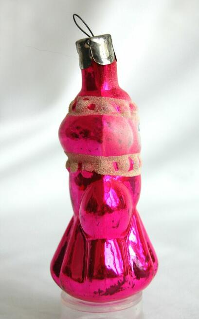 Stara bombka szklana ręcznie malowana śnieżynka panienka PRL