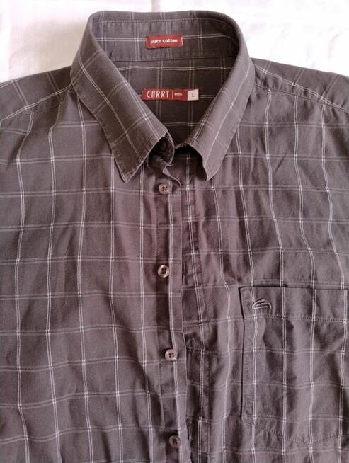 Koszula Carry męska rozpinana z długim rękawem brązowa