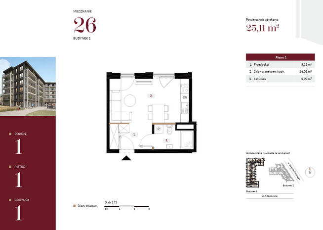 Nowe mieszkanie > CENTRUM > 25,11 M2