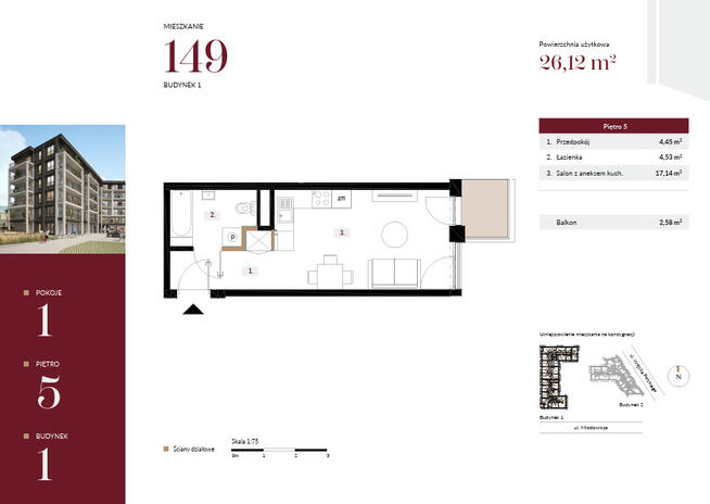 Nowe mieszkanie > CENTRUM > 26,12 m2
