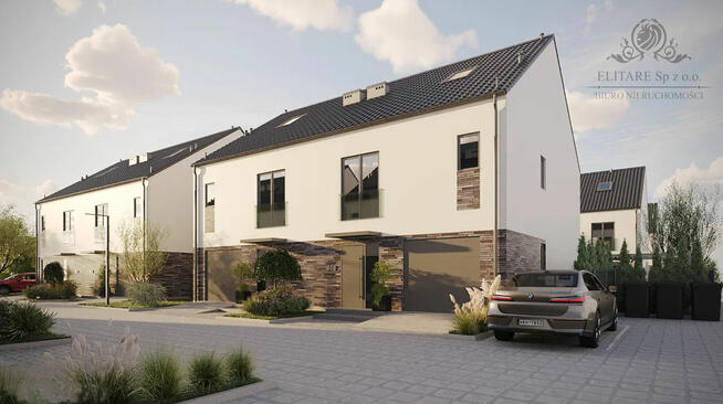 Dom w zab. bliźniaczej 105,27m2 z garżem i z pompą ciepła/Iwiny, Brochów