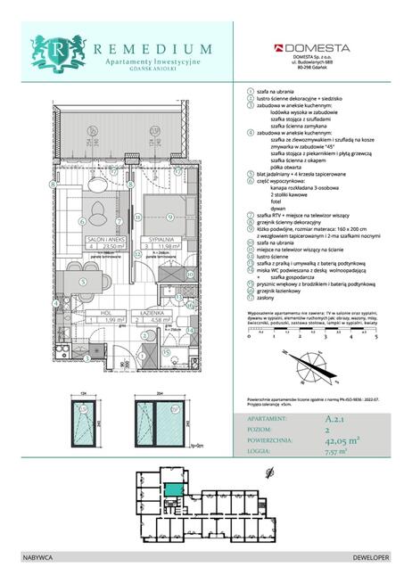 Apartamenty Remedium A.2.1 - w pełni wyposażony