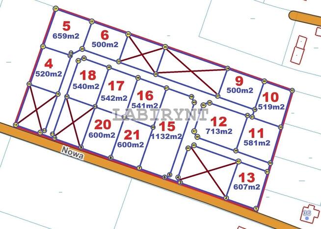 Rzerzęczyce 1,2ha 17 działek budowlanych cena+VAT