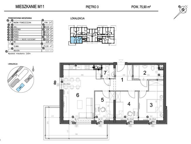 Nowe>4-pokoje>mieszkanie 75,9 m2>Al. Solidarności