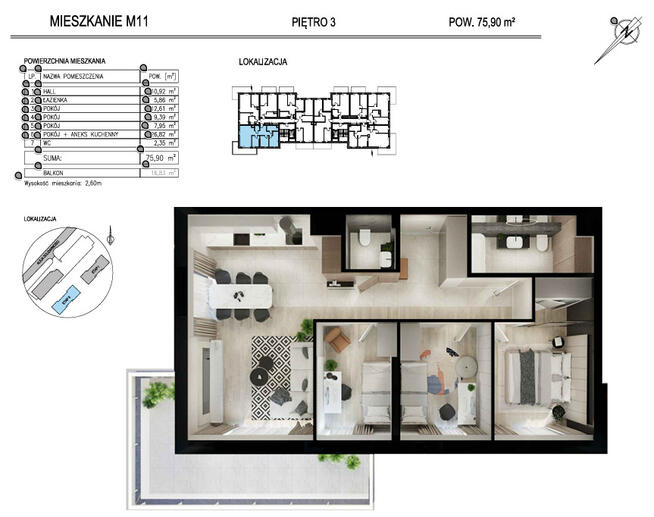 Nowe>4-pokoje>mieszkanie 75,9 m2>Al. Solidarności