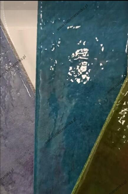 Płytki łazienkowe turkusowe cegiełka szkliwiona Palette
