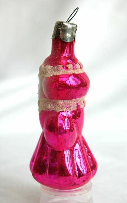 Stara bombka szklana ręcznie malowana śnieżynka panienka PRL