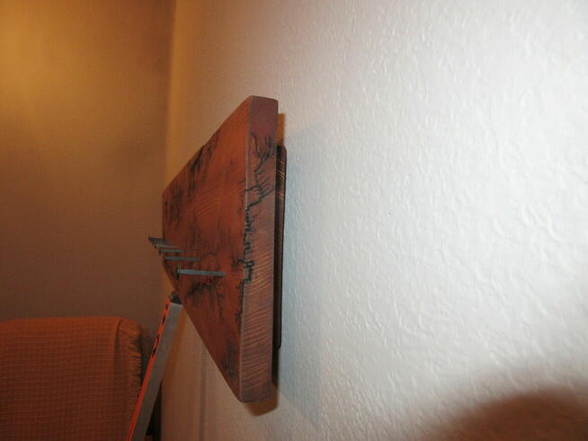 Wieszak Ścienny Drewniany Ręcznie wypalany Lichtenberg