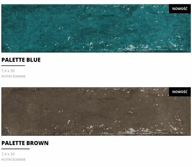 Płytki łazienkowe turkusowe cegiełka szkliwiona Palette