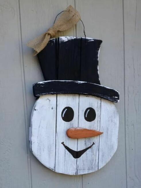 Bałwan drewniany - ozdobny