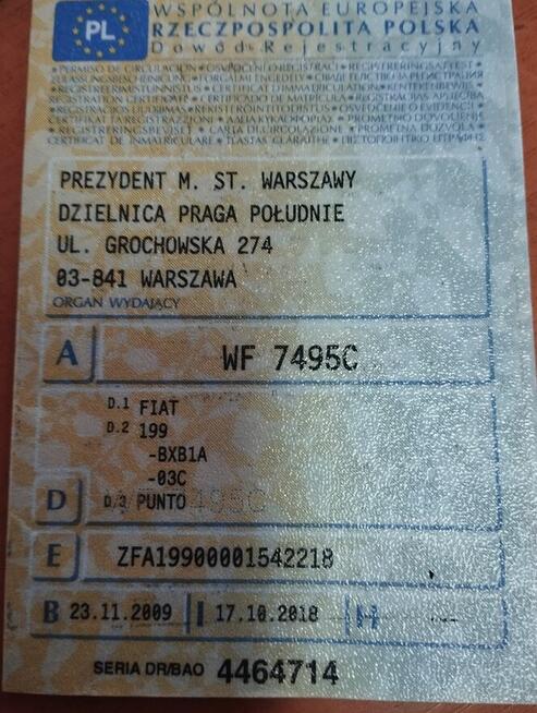 Fiat Punto 1.4 salon Polska 48 tys przebiegu