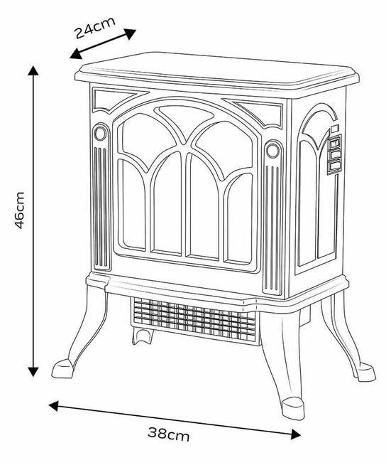 CERAMICZNY TERMOWENTYLATOR 800W/1500W KOMINEK DEKORACYJNY