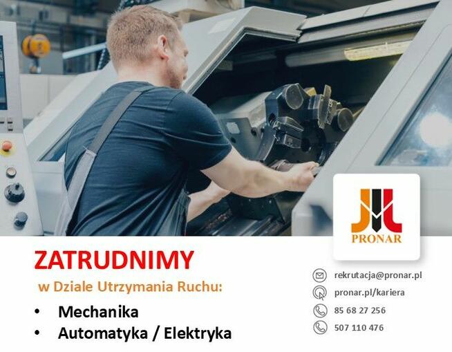 Pracownik utrzymania ruchu - mechanik lub automatyk/elektryk
