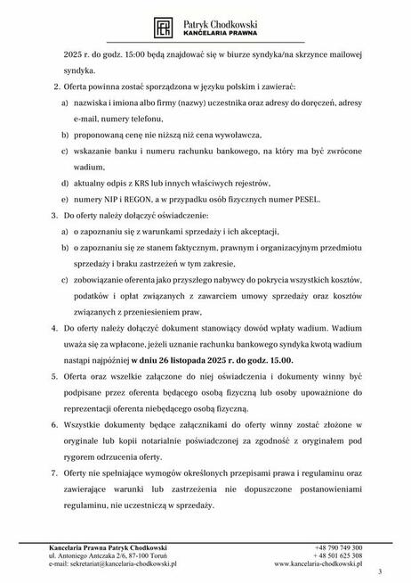 Syndyk sprzeda wierzytelność