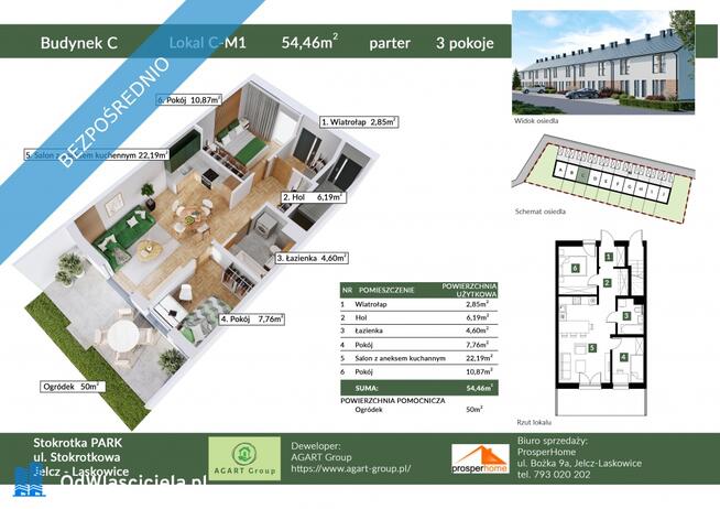 Jelcz-Laskowice CENTRUM, OGRÓDEK, bezczynszowe z fotowoltaiką i miejscem postojowym