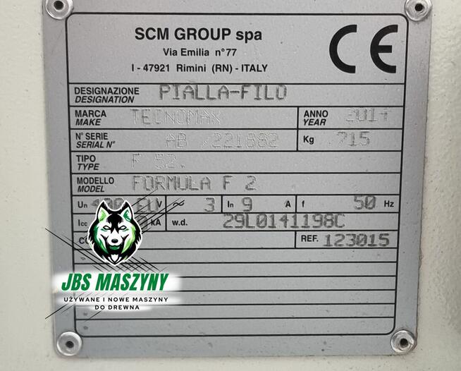 Strugarka heblarka wyrówniarka SCM F2 F520