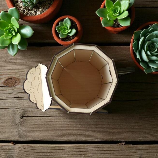 Drewniany Grawerowany Kufel Pudełko