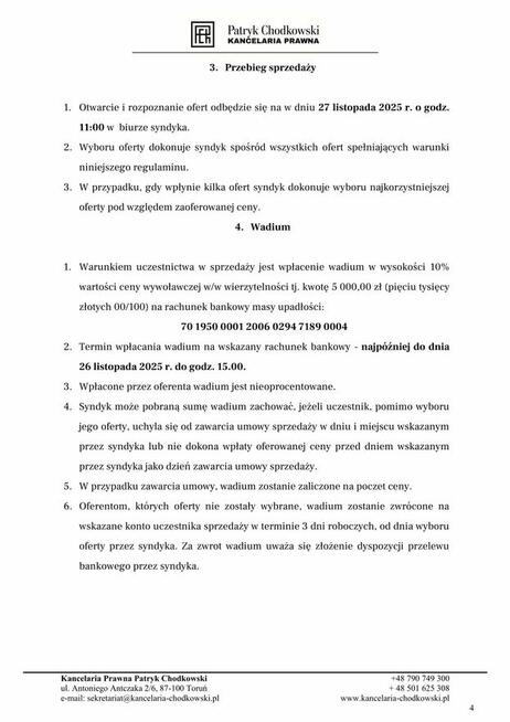 Syndyk sprzeda wierzytelność