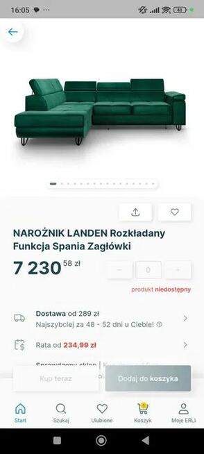 Narożnik z funkcją spania