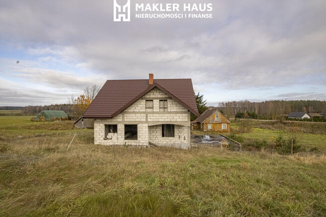 Siedlisko z rozpoczętą budową domu-Przejma Wysoka.