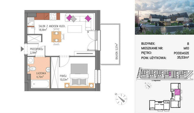Piękne mieszkanie z balkonem, miejsce postojowe oraz komórka w cenie mieszkania