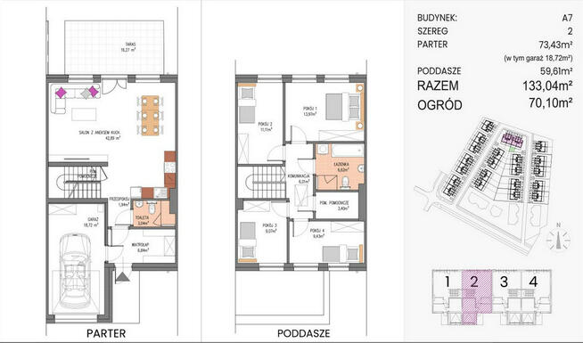 Piękny dom w zabudowie bliźniaczej z garażem i ogrodem