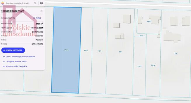 Działka budowlana Krówniki gm. Przemyśl