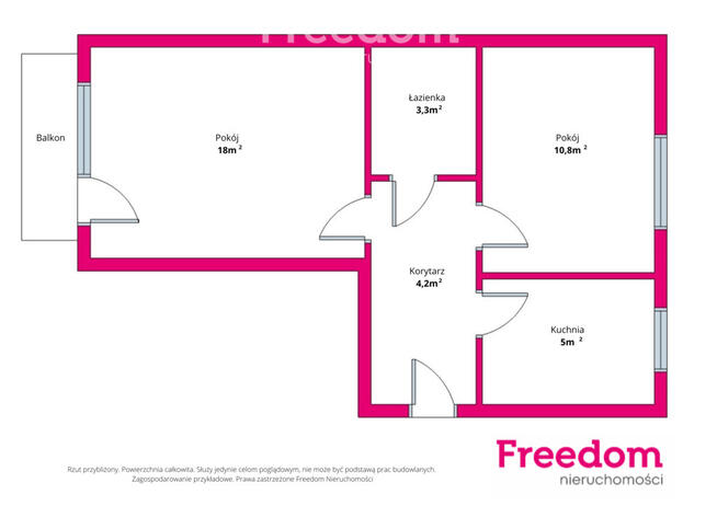 Mieszkanie 40 m2, 2-pokojowe z balkonem