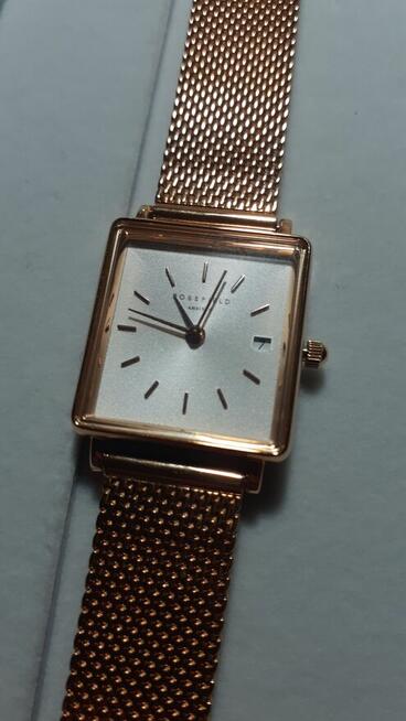 damski zegarek Rosefield Mini Boxy - różowe złoto