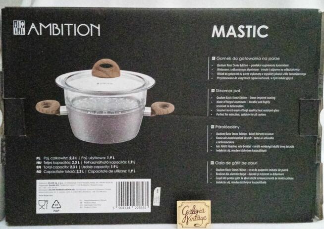 Ambition Mastic 20 cm szklany garnek do gotowania na parze