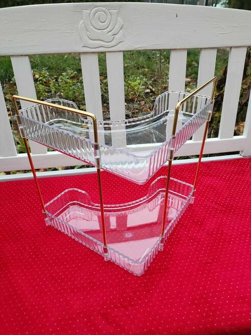 Stojak organizer półka łazienki narożny złoty łazienkowa