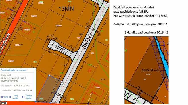 Działka budowlana MPZP możliwy podział na 5 działek Kiekrz